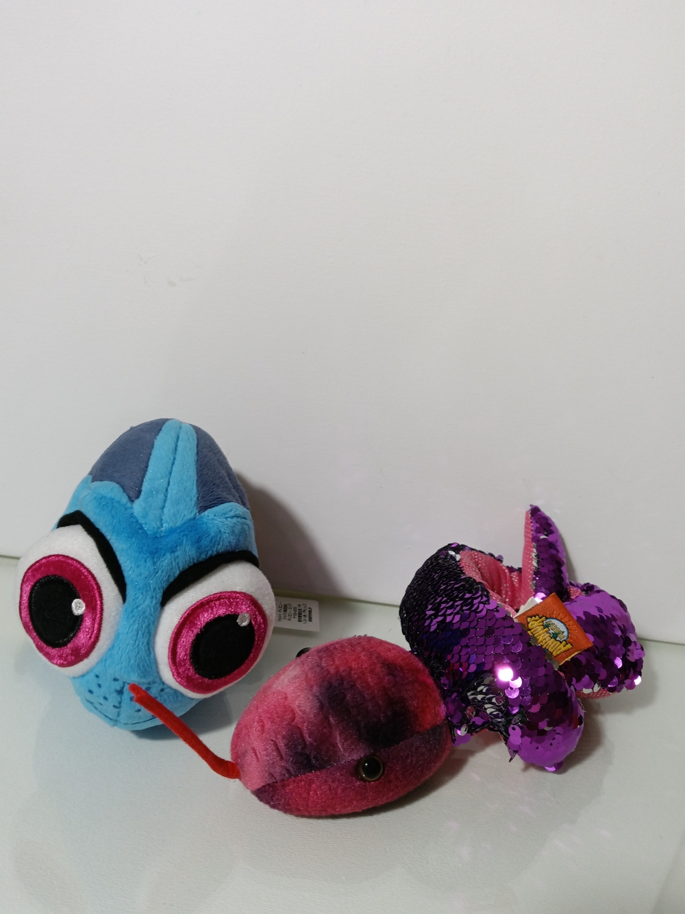 Dory From Finding Nemo Fish Plush Toy And Reversible Sequin Snake Plush Toy Lot